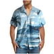 thumbnail image 2 of Blusa y camisa de manga corta con cuello vuelto para hombre, blusa informal de moda con botones y manga corta para hombre, 2 of 5