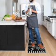 thumbnail image 5 of Black Coffee Theme Kitchen Rugs Set of 2,Cafe Kitchen Rugs and Mats Non Skid Washable,Black Kitchen Runner Rugs with rubber dot Backing (Pizza Time 17"x47"+17"x30"), 5 of 7