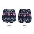 thumbnail image 6 of Uemuo Pixel Heart Winter Pattern Women's Athletic Shorts High Waisted Running Shorts with Liner Pockets Gym Elastic Workout Shorts-Medium, 6 of 9