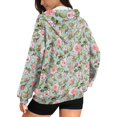 thumbnail image 2 of Renewold Rose Leaf Polka Dot Blue Women's Oversized Hoodie Tops Jacket Coat Hooded Cardigan Long Sleeve Sweatshirts Drop Shoulder Hoodie Sweaters Oversized Jacket Coat Loose Fit Clothes, XXL, 2 of 7