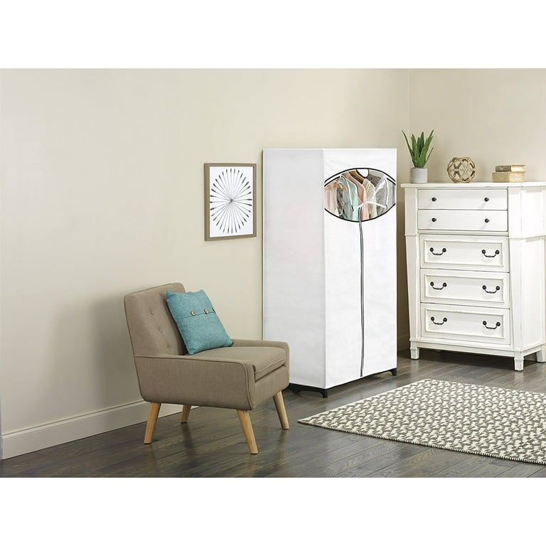 Whitmor clothes closet with white fabric cover discount