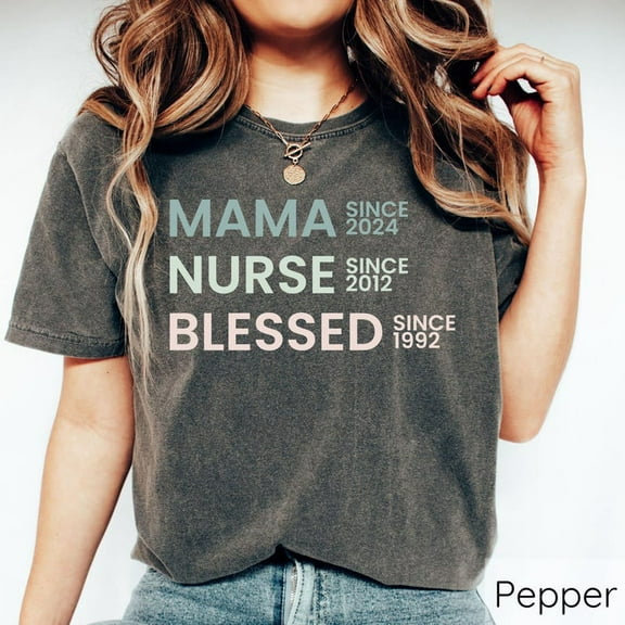 Mama Nurse Blessed T-Shirt, Mother's Day Gift for Nurse Moms, Christian Mom Tee, Nurse Life Shirt, Cute Nurse Appreciation Shirt