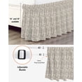 thumbnail image 3 of Beige Black Striped Wrap Around Bed Skirts for California King Bed 16" Drop,Bed Skirt with Adjustable Elastic Belt Dust Ruffle Bed Valance Abstract Modern Art Irregular Stripe Bed Frame Cover, 3 of 7