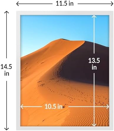 11x14 Picture Frame for Wall Display, 11x14 White Picture Frame with HD Plexiglas, 11 x 14 Poster Frame 1 Pack, Display Frame for Vertical or Horizontal, Classic Collection