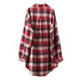 thumbnail image 4 of Huesdet Flannel Shirts For Women Plaid Jackets Long Sleeve Button up Open Plaid Red,M, 4 of 4