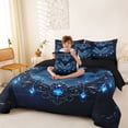 thumbnail image 4 of Manfei Black Bats 7-Piece Twin Bedding,Spooky Halloween Theme Bedding Comforter Set,Blue,Black Reversible, 4 of 7