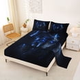 thumbnail image 2 of Manfei Jungle Animal Queen Sheets,Wild Wolf Queen Sheet Sets,Black,4 Pieces,1 Flat Sheet, 1 Fitted Sheet and 2 Pillowcases, 2 of 6