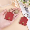 thumbnail image 3 of 1 Set 2 Pcs Imitation Leather Ring Holder Keychains Portable Ring Pouch Gym Ring Holder Small Earring Travel Case Ring Travel Case Mini Coin Pouch for Women Men FireBrick, 3 of 6