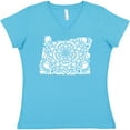 thumbnail image 3 of Inktastic Oregon Silhouette Mandala Women's V-Neck T-Shirt, 3 of 5