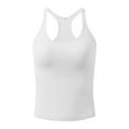 thumbnail image 6 of Bmisegm Ribbed Workout Short Racerback Tank Tops for Women with Built in Bra Women's Vests White XL, 6 of 6