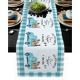 thumbnail image 5 of Table Runner Dresser Scarf 13 x 90 Inch And Dogs Retro Truck Teal Green Plaid Table Runners Non-Slip Heat Kitchen Dining Table Decor for Kitchen Farmhouse Indoor Outdoor Home Party, 5 of 7