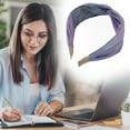 thumbnail image 2 of Unique Bargains 1 Pc Wide Tie Printed Headbands for Women Purple, 2 of 6