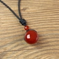 thumbnail image 5 of COAI Round Bead Red Agate Stone Pendant Necklace for Men Women, 5 of 5