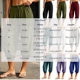 thumbnail image 2 of Nugftut Capri Pants for Women Solid Color Elastic Loose Capris Drawstring Summer Trave Capri Pants High Waisted Pants, 2 of 8