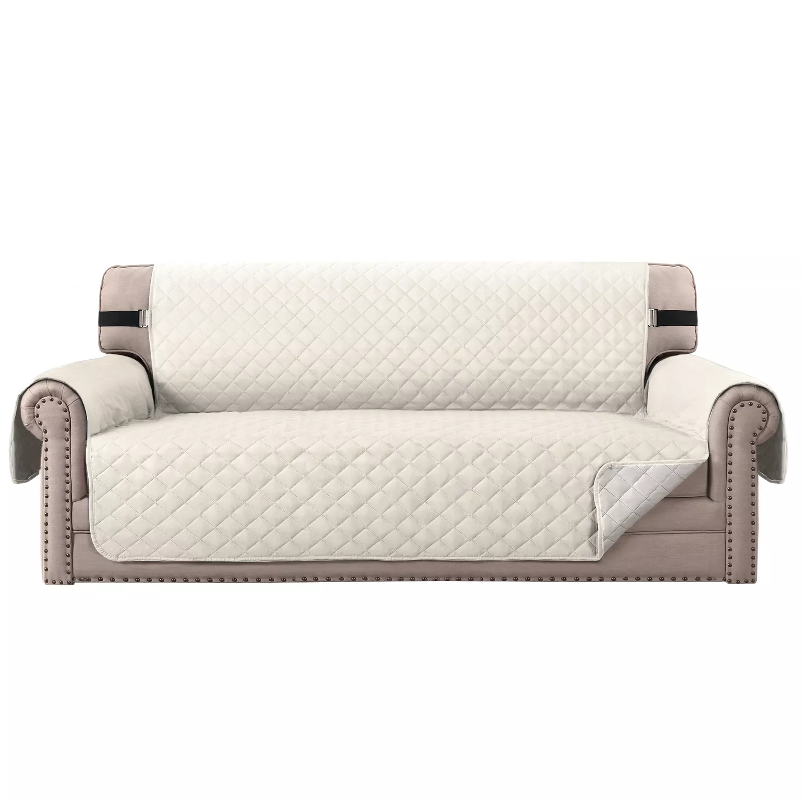 CJC Non-slip Sofa Cover Reversible Quilted Couch Slipcover Waterproof Tear Resistant Furniture Protector for Kids Pets, 3 Sizes