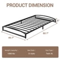 thumbnail image 2 of Cama Twin XL de Plataforma Metálica, Base de Cama de 6 Pulgadas – Estructura Robusta Minimalista en Negro, Soporte Silencioso Antideslizante con Almacenamiento Inferior, Sin Base, para Dormitorio Juve, 2 of 7