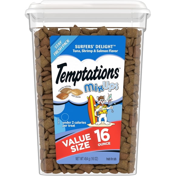 TEMPTATIONS MixUps Treats for Cats SURFER'S DELIGHT Flavor 16 Ounces
