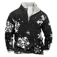 thumbnail image 1 of Sudadera sin capucha para hombre, informal, a la moda, con cuello alto, estampado, cremallera, jersey de manga larga, blusa de poliéster para hombre, 1 of 3