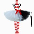 thumbnail image 3 of Falda tutú para niñas con diseño de gato en el sombrero, tutú blanco y negro para niñas pequeñas, faldas de tul esponjosas, disfraces del Dr. Seuss para niños, ropa de Halloween, 3 of 5