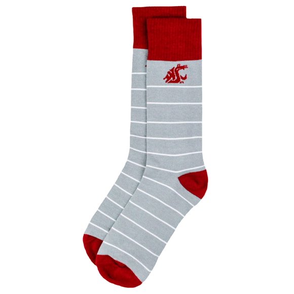 DB Fan Gear Chaussettes Habillées à Rayures Blanches Washington State Cougars