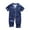 Bear-Navy Blue, variant on Childrens Kids Pyjamas Silk Satin Tops Pant Sleepwear Nightwear Girl Boy PJS Set