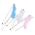 thumbnail image 2 of Cat Wand Toy Furry Ribbon Bell Cute Cat Teaser Toy Kitten Play Toy for Training, 2 of 8
