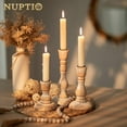 thumbnail image 3 of Juego de 6 portavelas NUPTIO de madera rústica, color blanco, 3 of 8