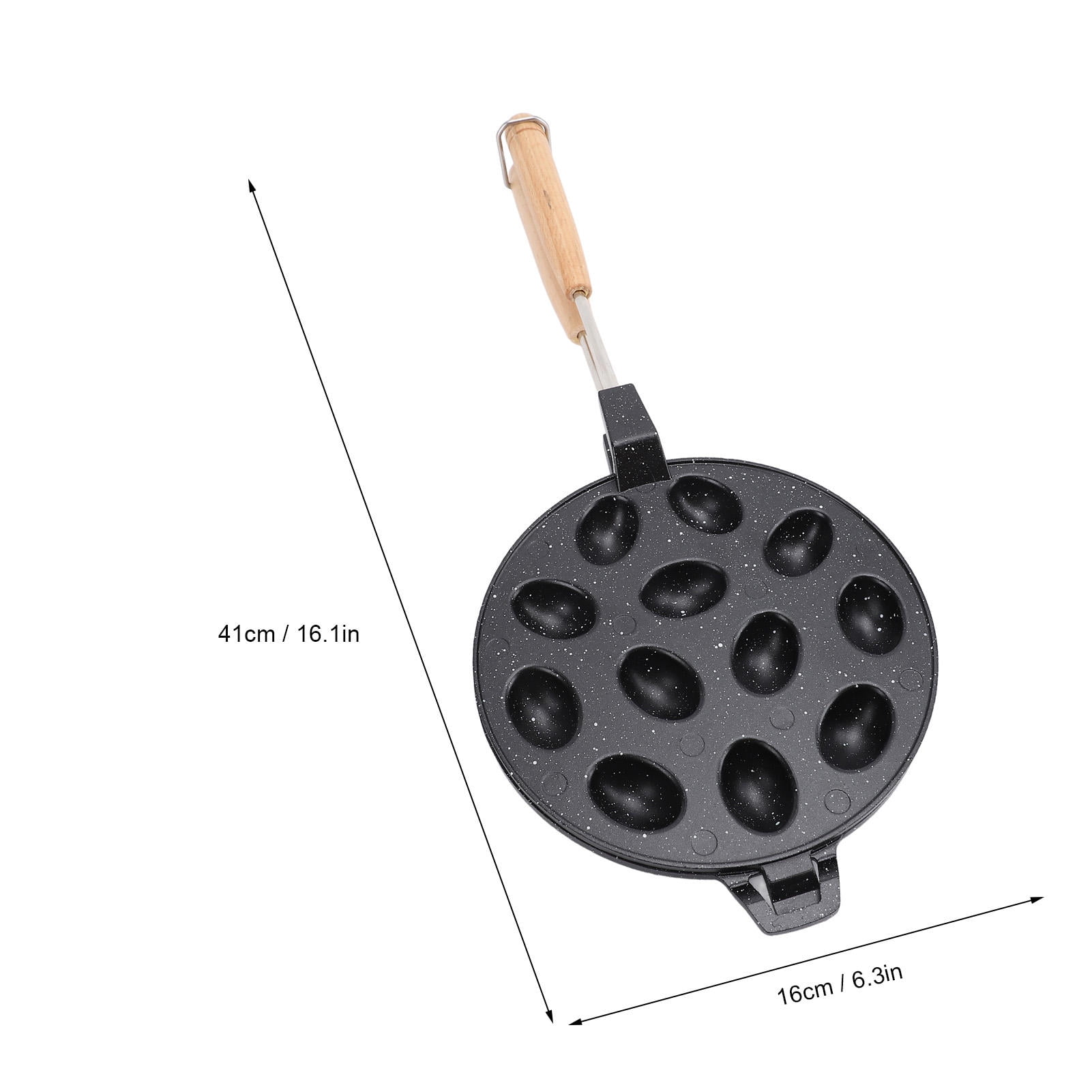 BIMZUC 12‑Hole Walnut Cookie & Egg Waffle Maker – Anti‑Stick Aluminum Alloy Oval Pan for Cakes, Pastries & Snacks – 6.3"x16.1"