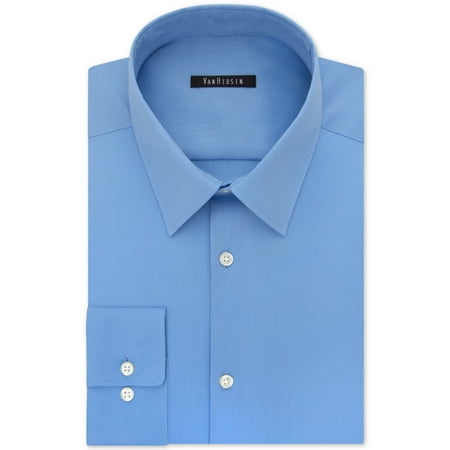 Van Heusen Men’s Slim-Fit Flex Collar Stretch Solid Dress Shirt (Medium Blue, 14.5×32-33)