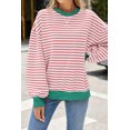 thumbnail image 7 of Sweatshirt For Women Oversized Long Sleeve Striped Pullover Color Block Crewneck Casual Loose Tops Y2K Clothes Workout Shirt, 7 of 7
