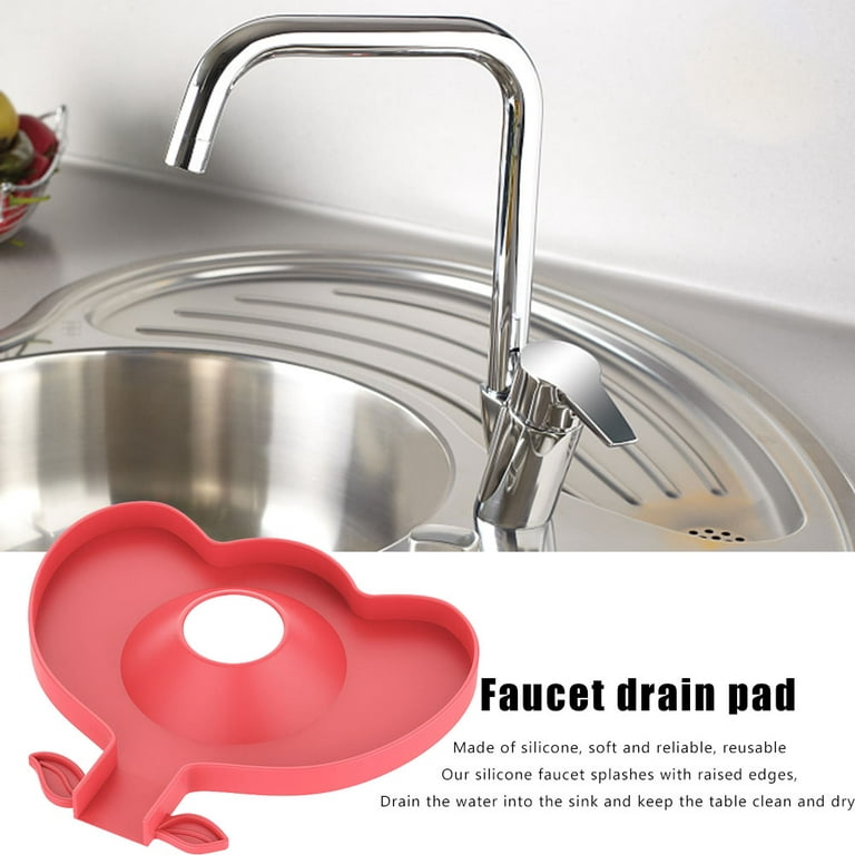 Red, FAUCET SPLASH GUARD, Drip Catcher, Kitchen Sink Protector