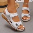 thumbnail image 4 of Vamuko Orthopedic Sandals for Women, 2026 Open Toe Ankle Strap Walking Sandals, Summer Strappy Wedge Sandals with Arch Support,Wide Width Platform Sandals White, 4 of 5
