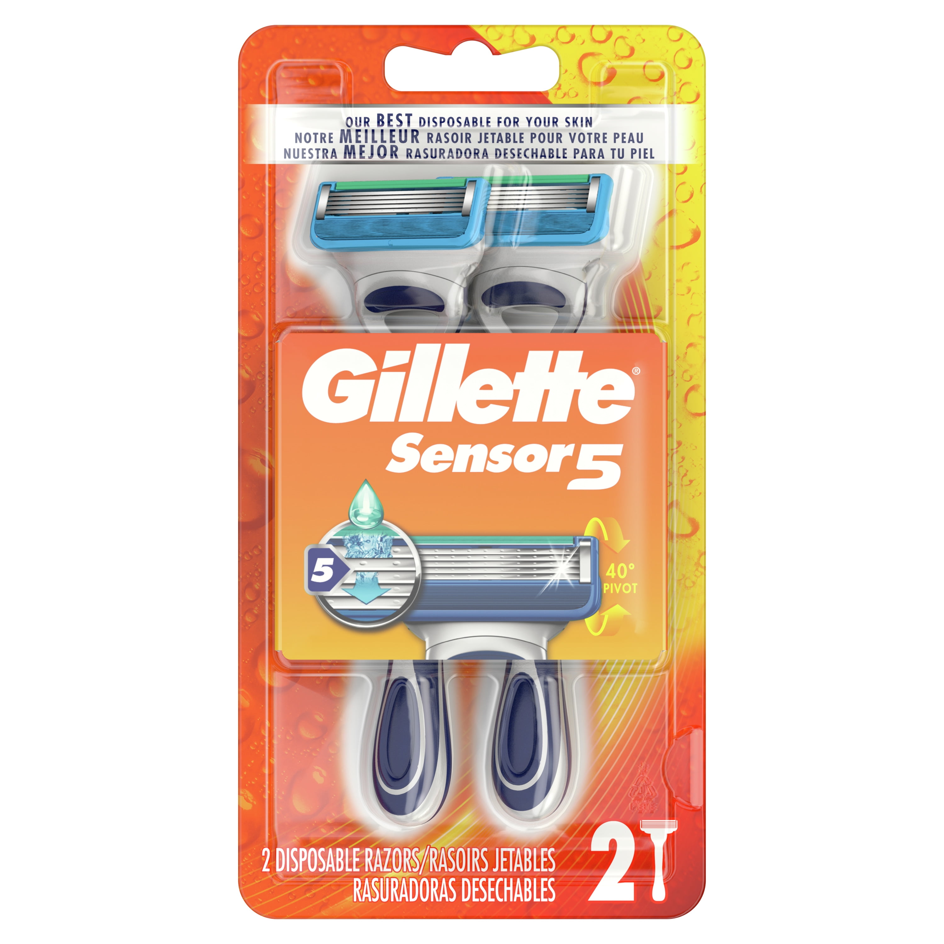Gillette Sensor5 Comfort Mens Disposable Razors, 2 ct