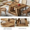 thumbnail image 7 of Modern Brown Faux Marble Dining Table, 63" Rectangular 4-6 Seater Wood Table with Sturdy Base, Kitchen Living Room Dinner Table, 7 of 7
