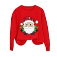 thumbnail image 4 of Ailaofu Chandail de Noël pour Femmes Col Rond Cadeaux de Noël Haut Décontracté Manches Longues, 4 of 6