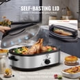 thumbnail image 3 of VEVOR Electric Roaster Oven, 26 lb 22 QT Turkey Roaster Oven with Self-Basting Lid, Roaster Oven with Removable Pan, Defrost & Warm Function, Adjustable Temperature, Visible & Self-basting Lid, Silver, 3 of 9