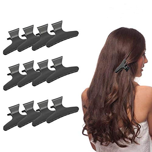 12Pcs/set Black Butterfly Holding Hair Clip, Hairdressing Accessories Non-slip H 12Pcs/set Black Butterfly Holding Hair Clip, Hairdressing Accessories Non-slip H