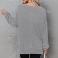 thumbnail image 6 of Oversized Sweatshirt for Women Waffle Knit Crewneck Sweatshirts Long Sleeve Side Slits Casual Pullover Tops, S-2XL, 6 of 6