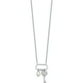 thumbnail image 2 of Sterling Silver Rhodium-Plated Cz Key/Glass Pearl 16In W/2In Ext Necklace (Width 17.8) (Length 18) - Jbsp, 2 of 5
