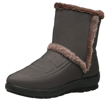 

Qufokar Knee High Wide Calf Boots for Women Taupe Womens Size 7 Snow Boot Womens Winter Snow Boots Lined Warm Boots Slip On Waterproof Outdoor Booties Comfortable Shoes for Women