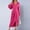 A778 Hot Pink, variant on Women's Elegant Deep V Neck Maxi Dress Long Lantern Sleeve Wrap Front Ruched High Slit Satin Silk Feel Evening Gown Formal Wedding Guest Party Dress
