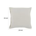 thumbnail image 5 of Pixie 22 x 22 Square Soft Fabric Accent Throw Pillow Flange Edges Cream- Saltoro Sherpi, 5 of 5