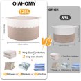 thumbnail image 3 of 125L Extra Large Blanket Basket, 25" x 16", Jumbo Laundry Hamper, Cotton Rope Basket with Handles for Living Room,Baby Toy Basket for Storage, Grey, 3 of 8