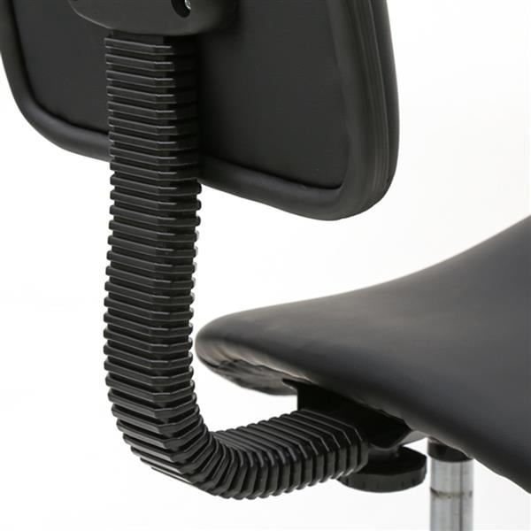 Alvantor Saddle Rolling Stool with Backrest, Adjustable Height and 360° Swivel, Black