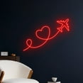 thumbnail image 2 of Handmadetneonsign AirPlane Heart Neon Sign, AirPlane Wall Art Decor, Travel Agency Wall Decor, 2 of 5