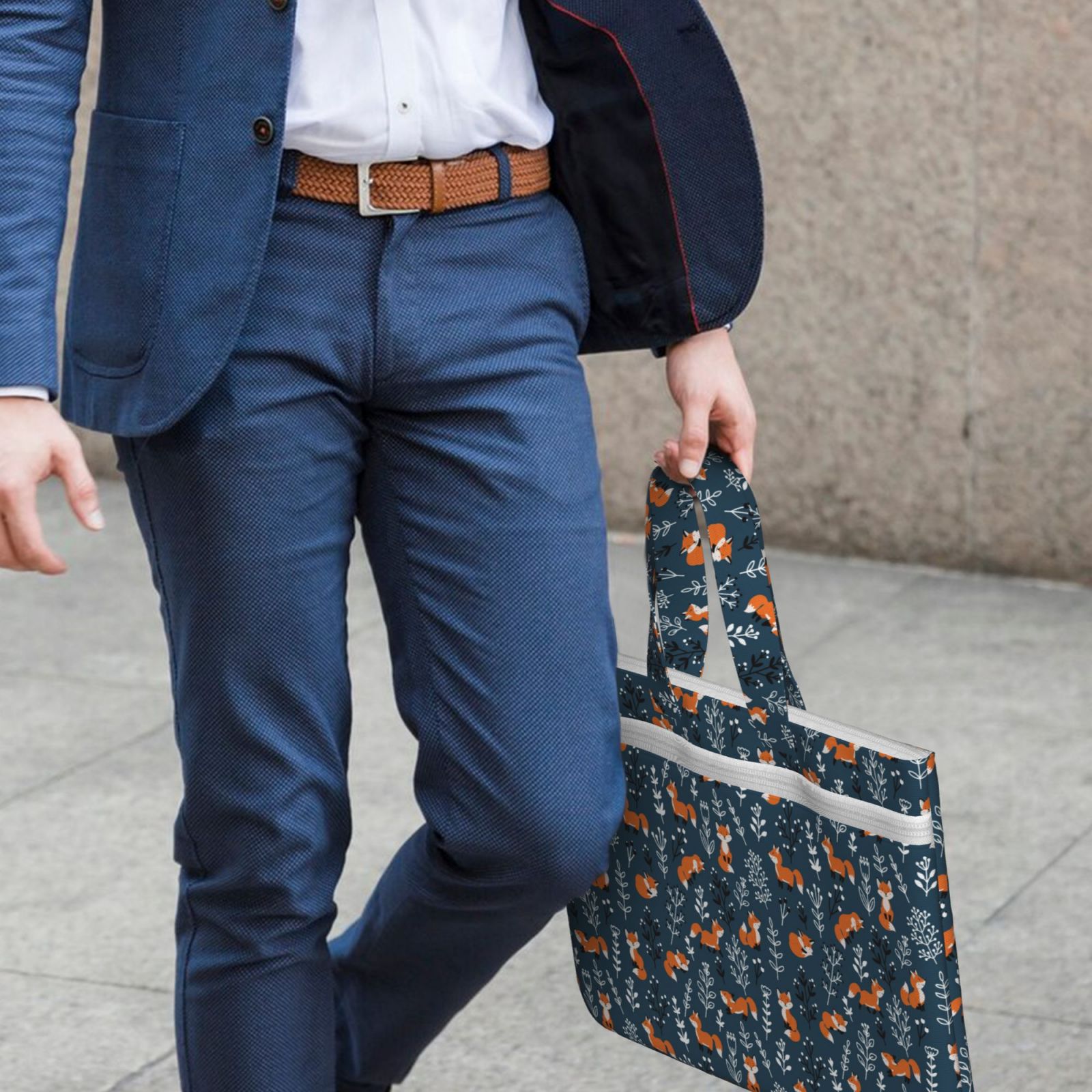 Kdxio cute fall fox File Tote Document Bag Business Briefcase Bag Document Organizer Tote Briefcase for Letter A4 Files Business Teacher Office Bag
