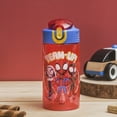 thumbnail image 5 of Zak Designs 2pc 16 oz Marvel Spider-Man Kids Water Bottle Plastic with Easy-Open Locking Spout Cover for Travel, Spidey and His Amazing Friends, 5 of 7