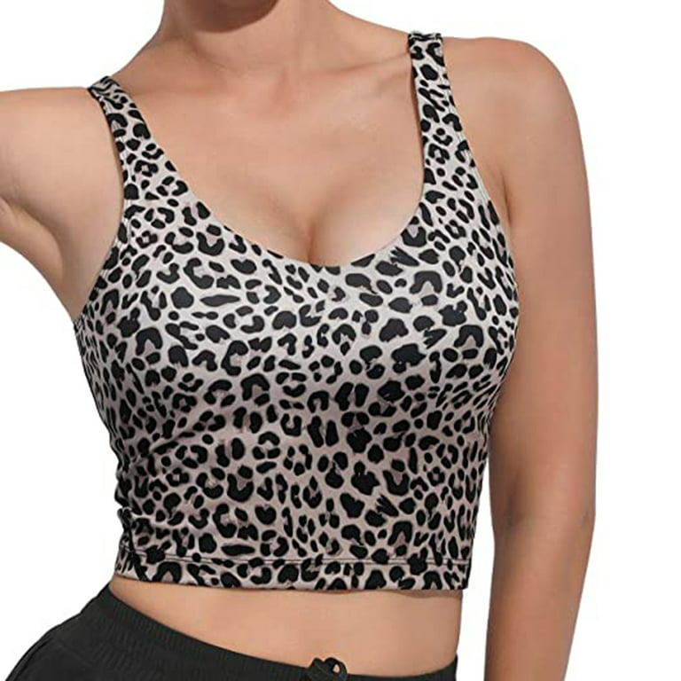 Convertible Bra, Women Sleeveless Casual Printing Vest Chest Pad Short Tank  Tops, Halter Tops for Women with Built in Bra 