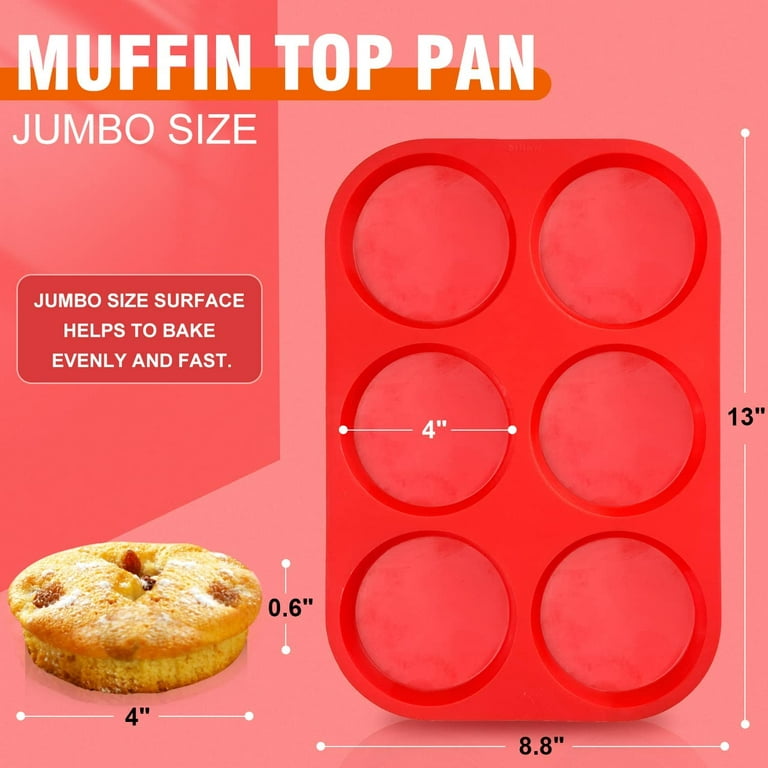 Premium Silicone Muffin Top Pan, Non-Stick Muffin Top Baking Pan, Prefect  for Baking Cake, Corn Bread, Muffin Top and More, Food Grade and BPA Free  (2-PK Silicone Muffin Top Pan) 
