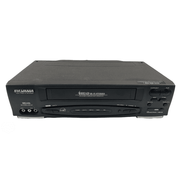 Pre-Owned Sylvania SSV6001 4-Head VCR w/ Original Remote, Manual, A/V Cables, & HDMI Adapter
